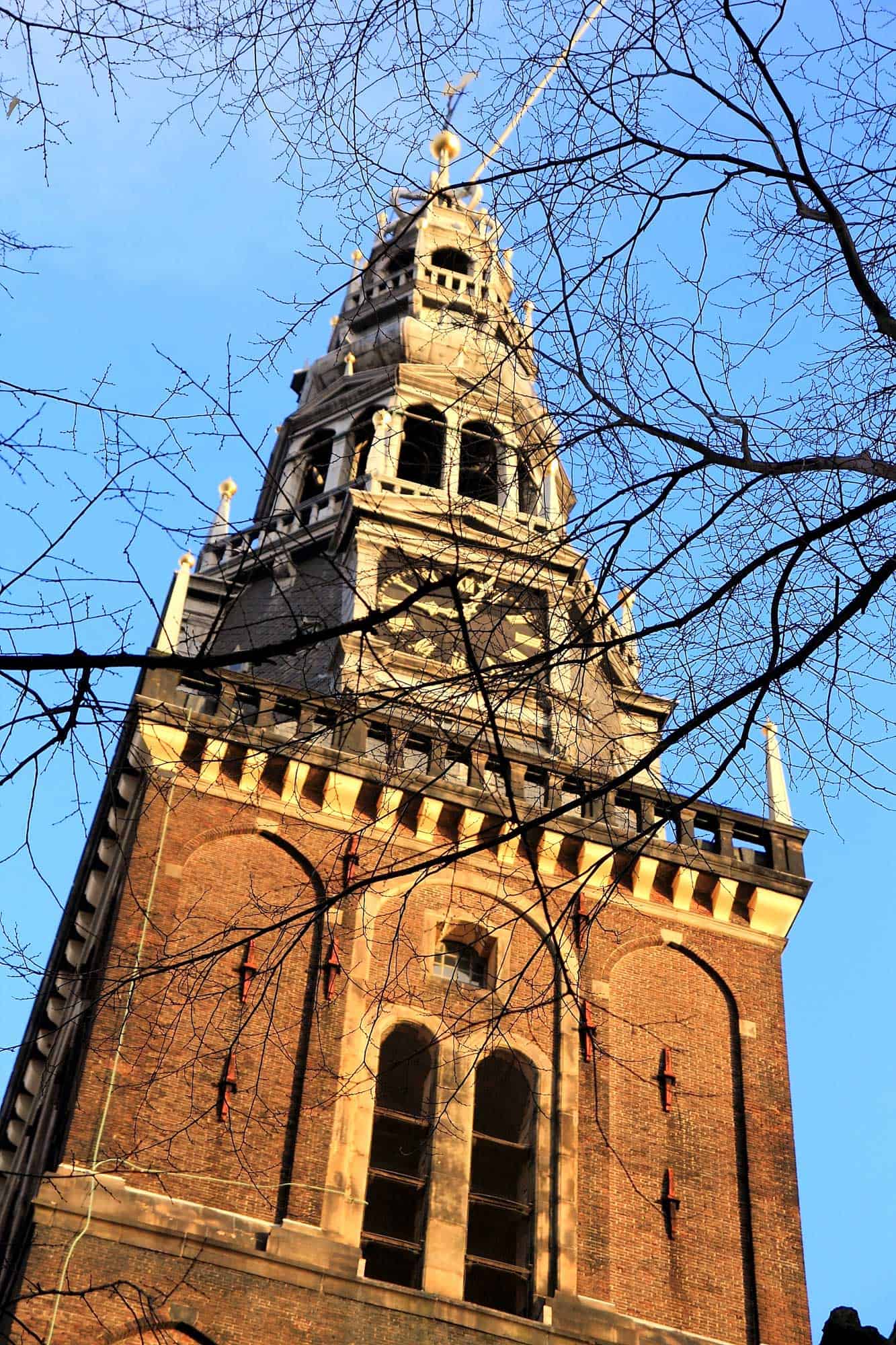 阿姆斯特丹Oude Kerk老教堂的钟塔